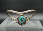 Vintage Handmade Turquoise Sterling Silver Cuff Bracelet