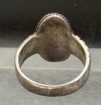 Vintage Turquoise with Pyrite Sterling Silver Ring - Size 9.25