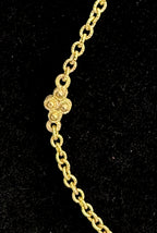 Judith Ripka- Vintage Gold Tone Sterling Silver CZ Station Chain Necklace - 18 + 2"