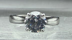 Vintage Cubic Zirconia Sterling Silver Solitaire Ring - Size 8