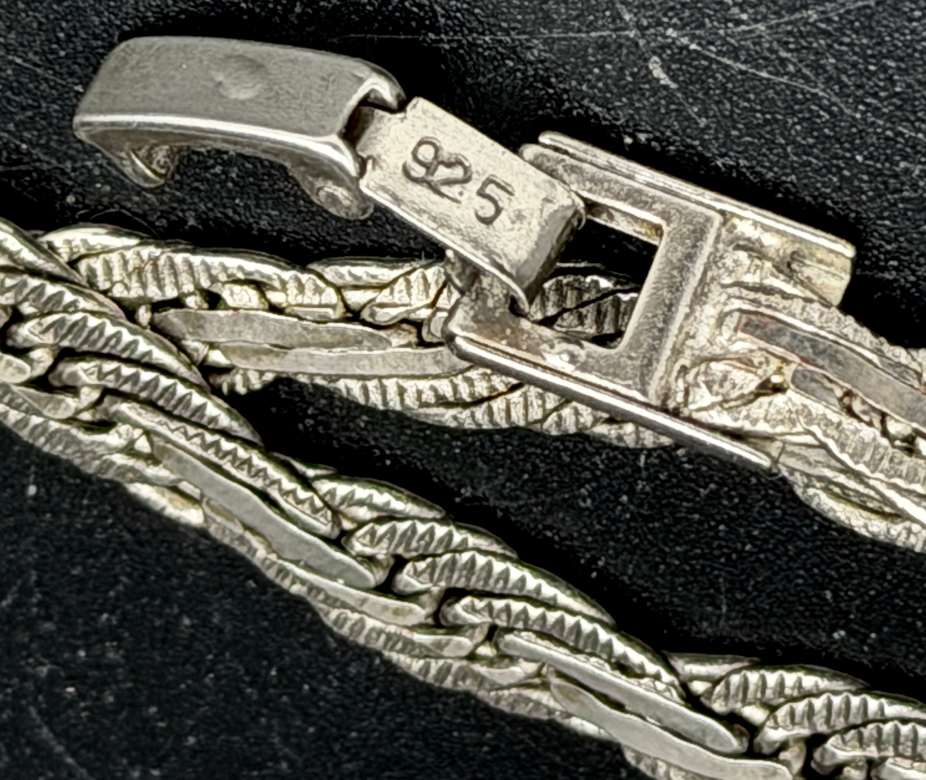 Vintage Handcrafted Sterling Silver Unique Link Necklace - 24"