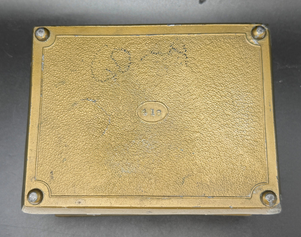 Vintage Bronze Tone Metal Pirate Chest Cigarette Box