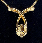 Ross-Simons - Gold Tone CZ Sterling Silver Pendant Chain Necklace - 18"