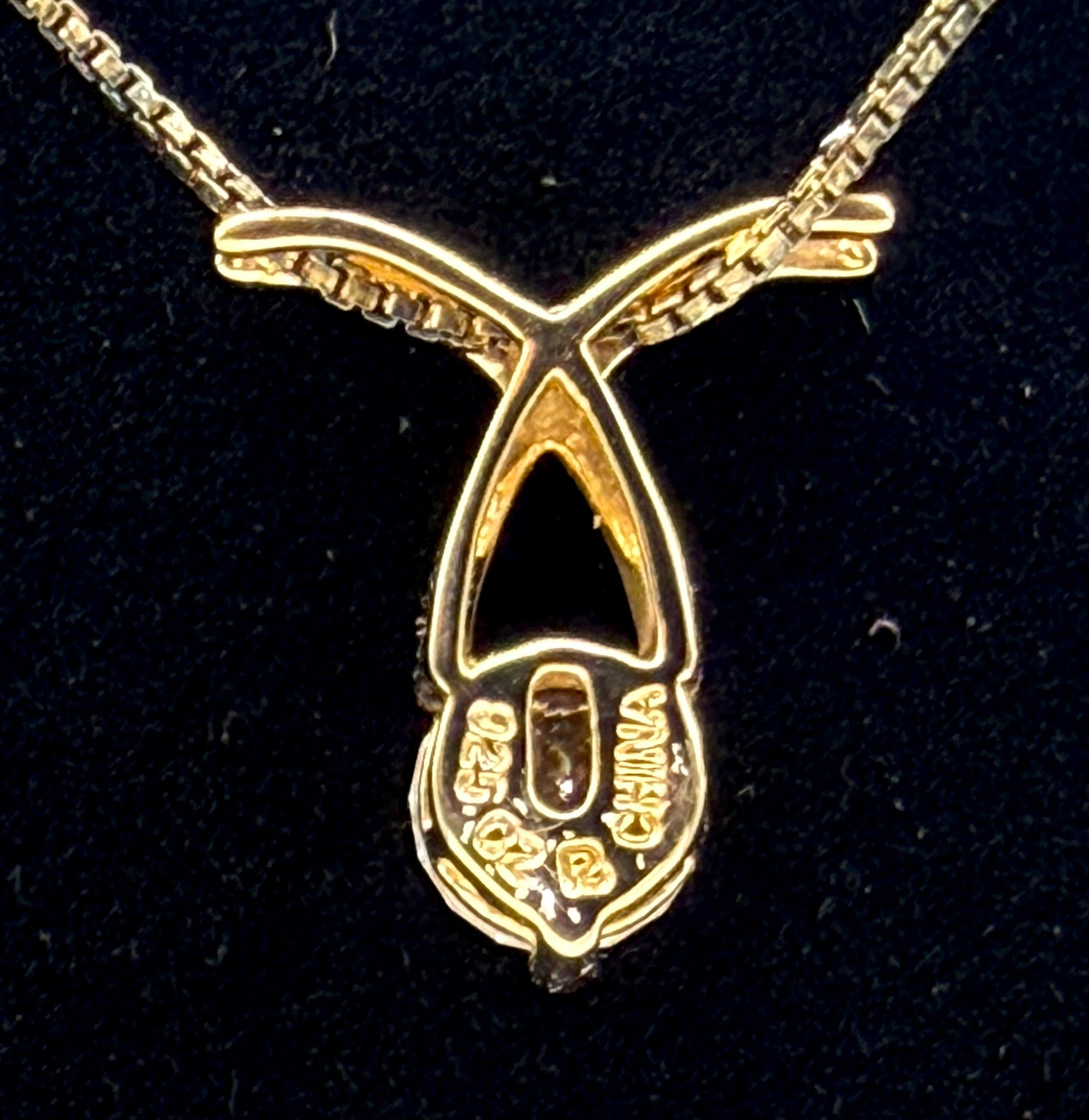 Ross-Simons - Gold Tone CZ Sterling Silver Pendant Chain Necklace - 18"