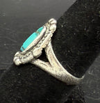 Vintage Handmade Turquoise Sterling Silver Ring - Size 7.5