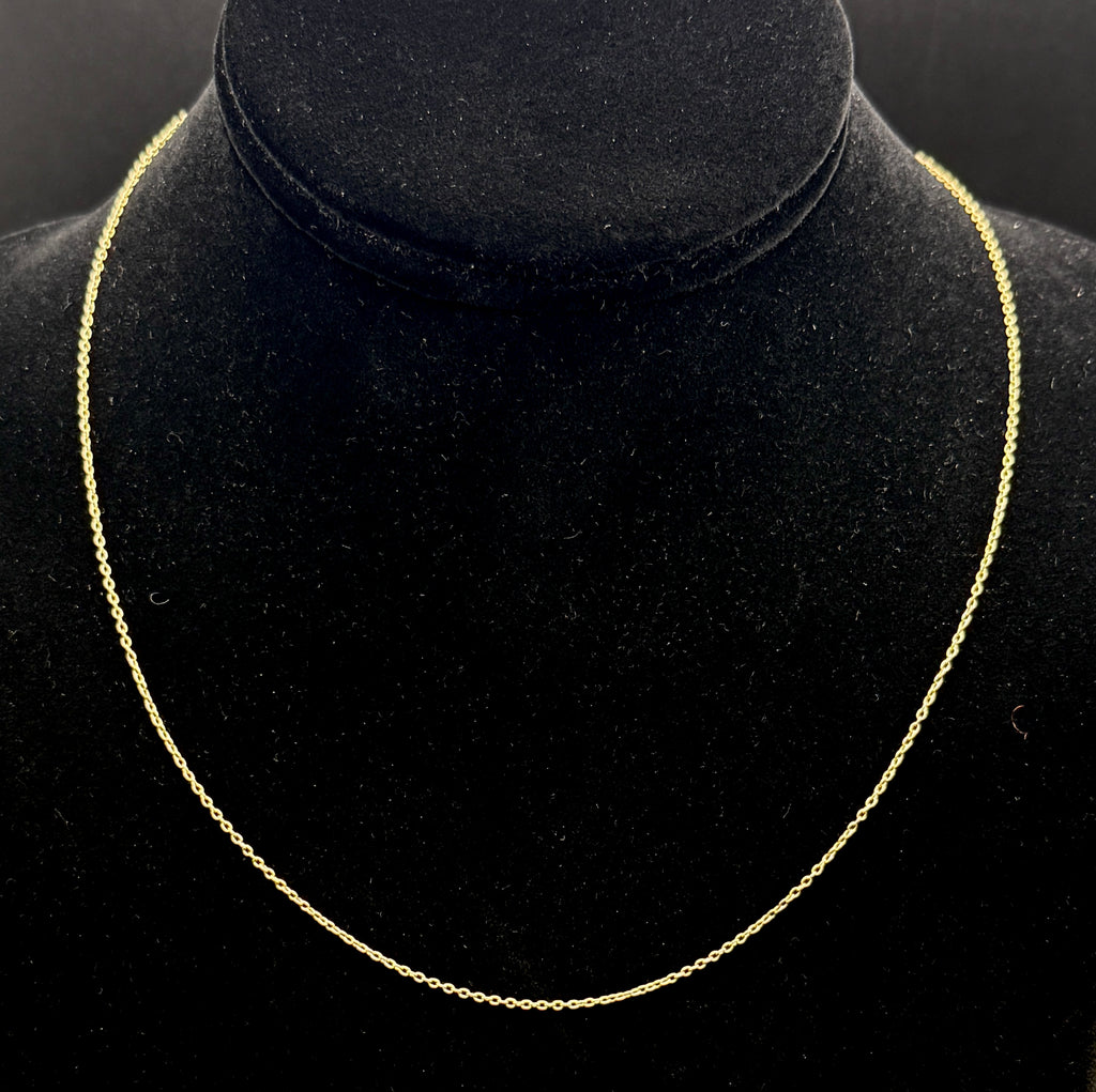 Vintage Gold Tone Sterling Silver Chain Necklace - 18"