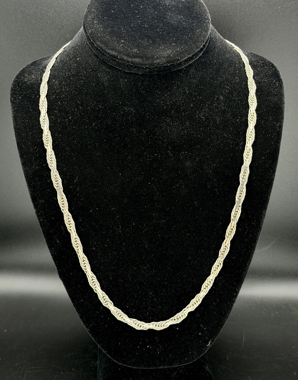Vintage Handcrafted Sterling Silver Unique Link Necklace - 24"