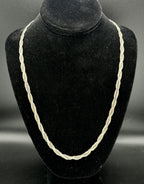 Vintage Handcrafted Sterling Silver Unique Link Necklace - 24"