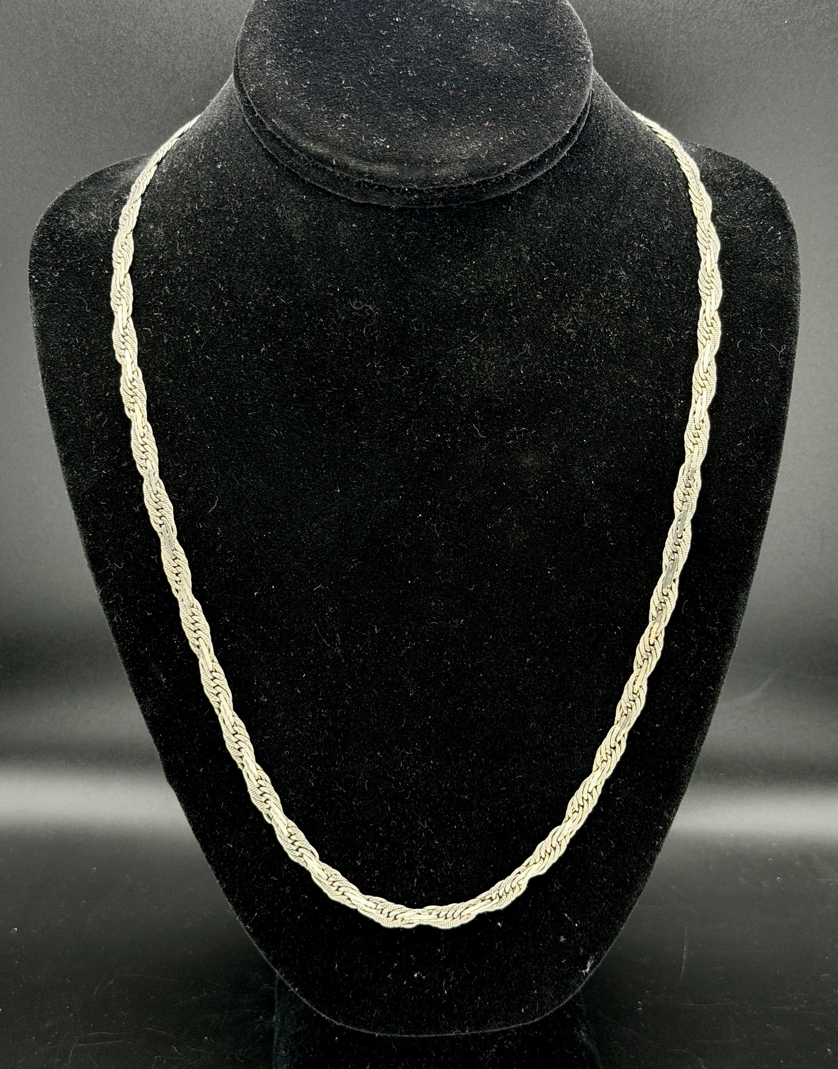 Vintage Handcrafted Sterling Silver Unique Link Necklace - 24"