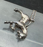 Vintage Sterling Silver Bucking Bronco Horse Pendant Chain Necklace - 16"