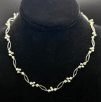 Vintage Unique Link and Faceted Beads Necklace with Extension Chain