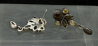 Vintage Smoky Quartz and Citrine Sterling Silver Earrings