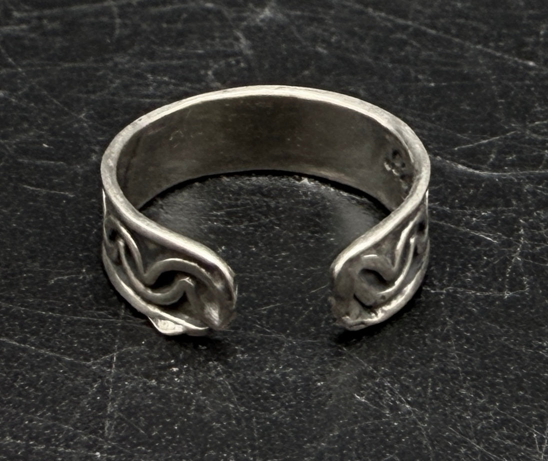 Vintage Handmade Sterling Silver Adjustable Size Toe Ring