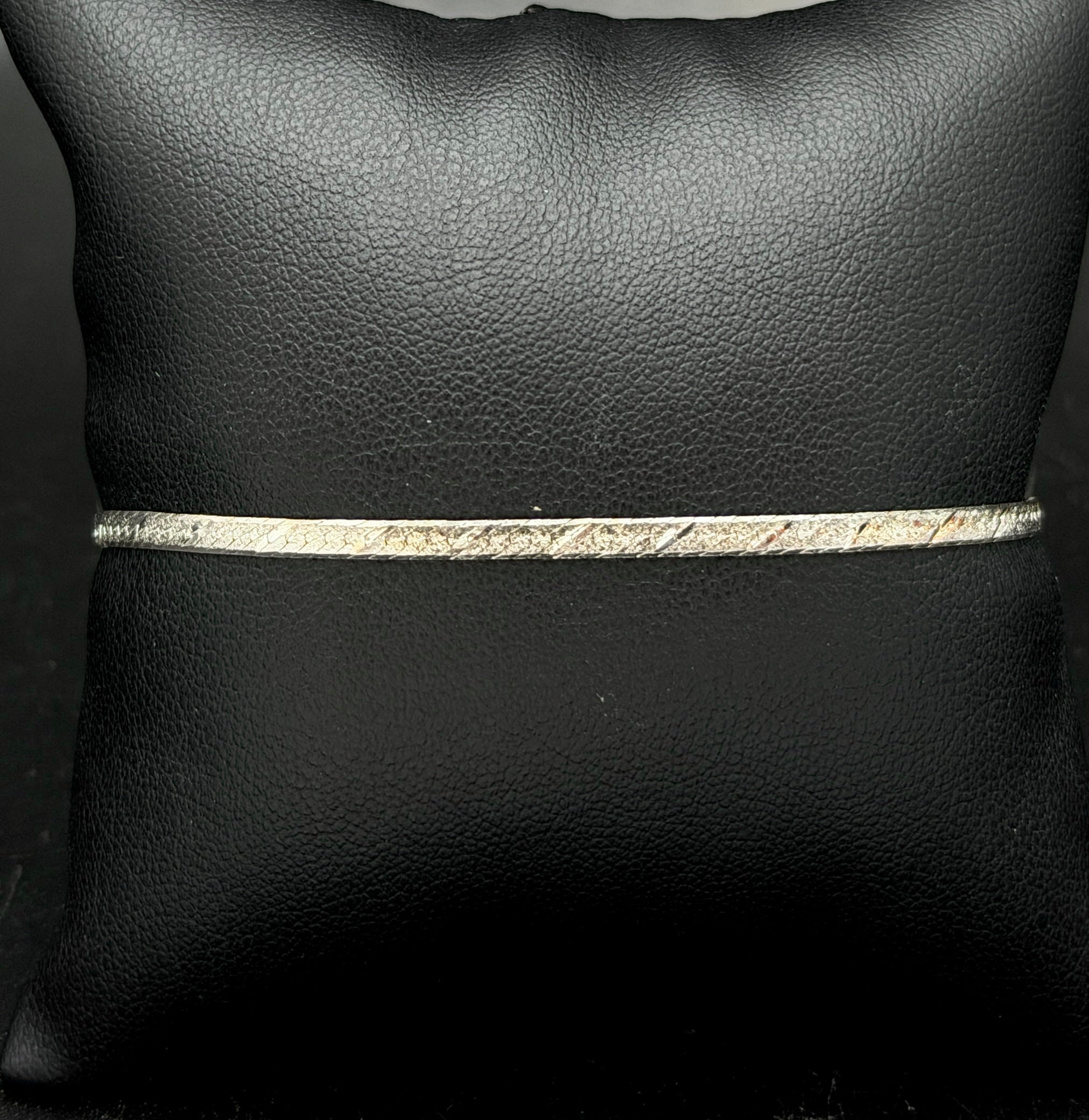 Vintage Italian Sterling Silver Herringbone Link Bracelet - 7"