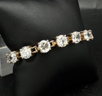 Vintage Cubic Zirconia Sterling Silver Tennis Bracelet - 7"