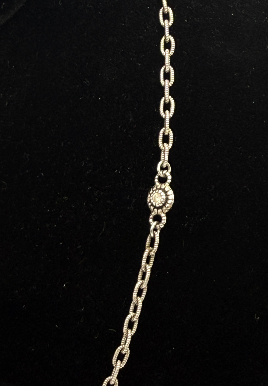 Judith Ripka - Vintage Sterling Silver Cubic Zirconia Station Chain Necklace - 18"
