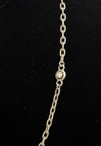 Judith Ripka - Vintage Sterling Silver Cubic Zirconia Station Chain Necklace - 18"