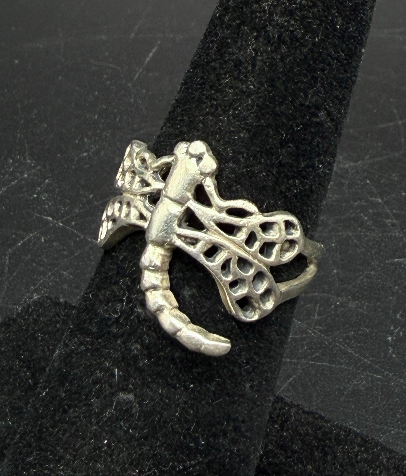Vintage Sterling Silver Dragonfly Ring - Size 5.5+