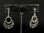 Vintage Sterling Silver Black Onyx Handcrafted Dangle Earrings