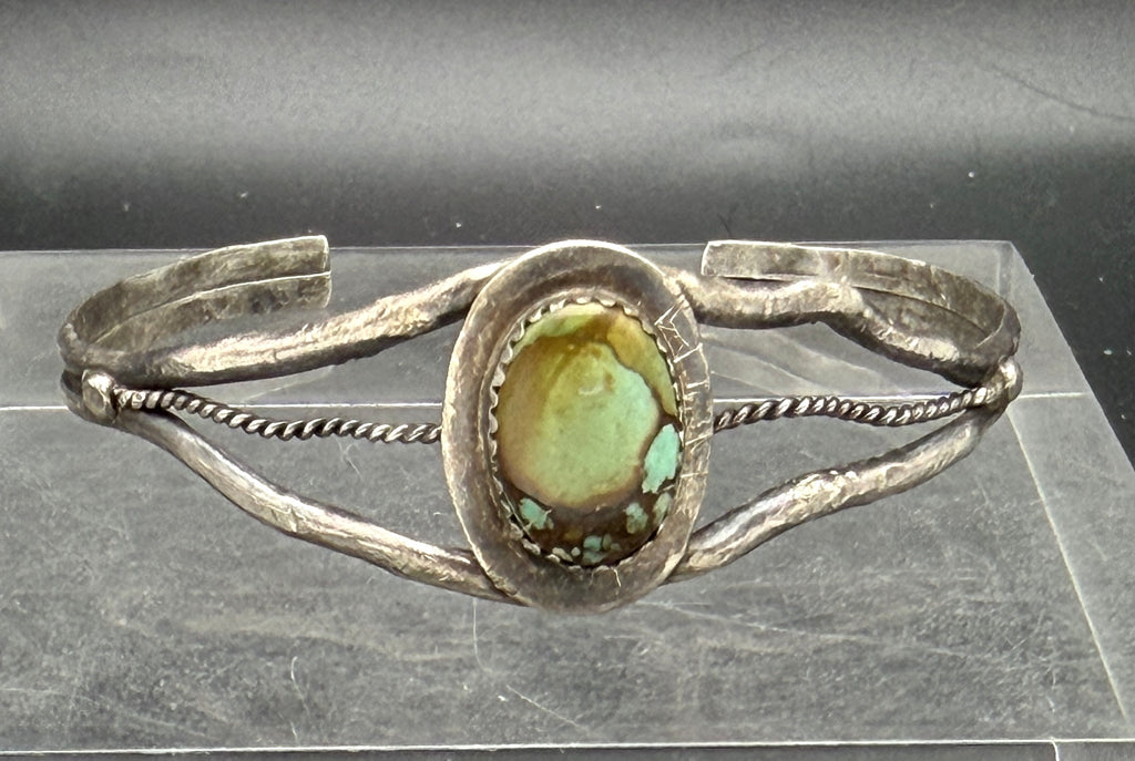 Vintage Handmade Turquoise Sterling Silver Cuff Bracelet