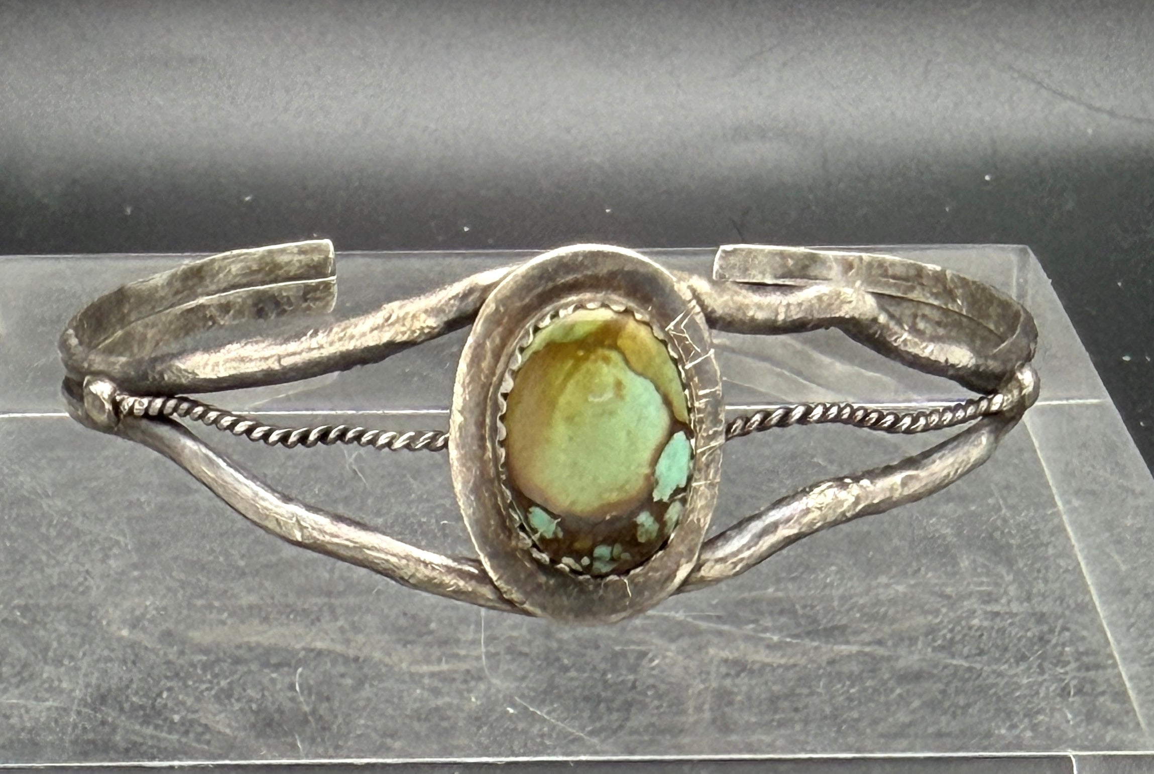 Vintage Handmade Turquoise Sterling Silver Cuff Bracelet
