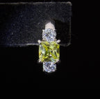 UNMATCHED Vintage Sterling Silver Green CZ Earring
