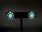 Vintage Handmade Southwestern Style Sterling Silver Opal Earrings