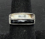 Vintage Sterling Silver Black Onyx and CZ Ring - Size 7 AS IS
