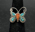 Vintage Handmade Butterfly Sterling Silver Ring - Size 5