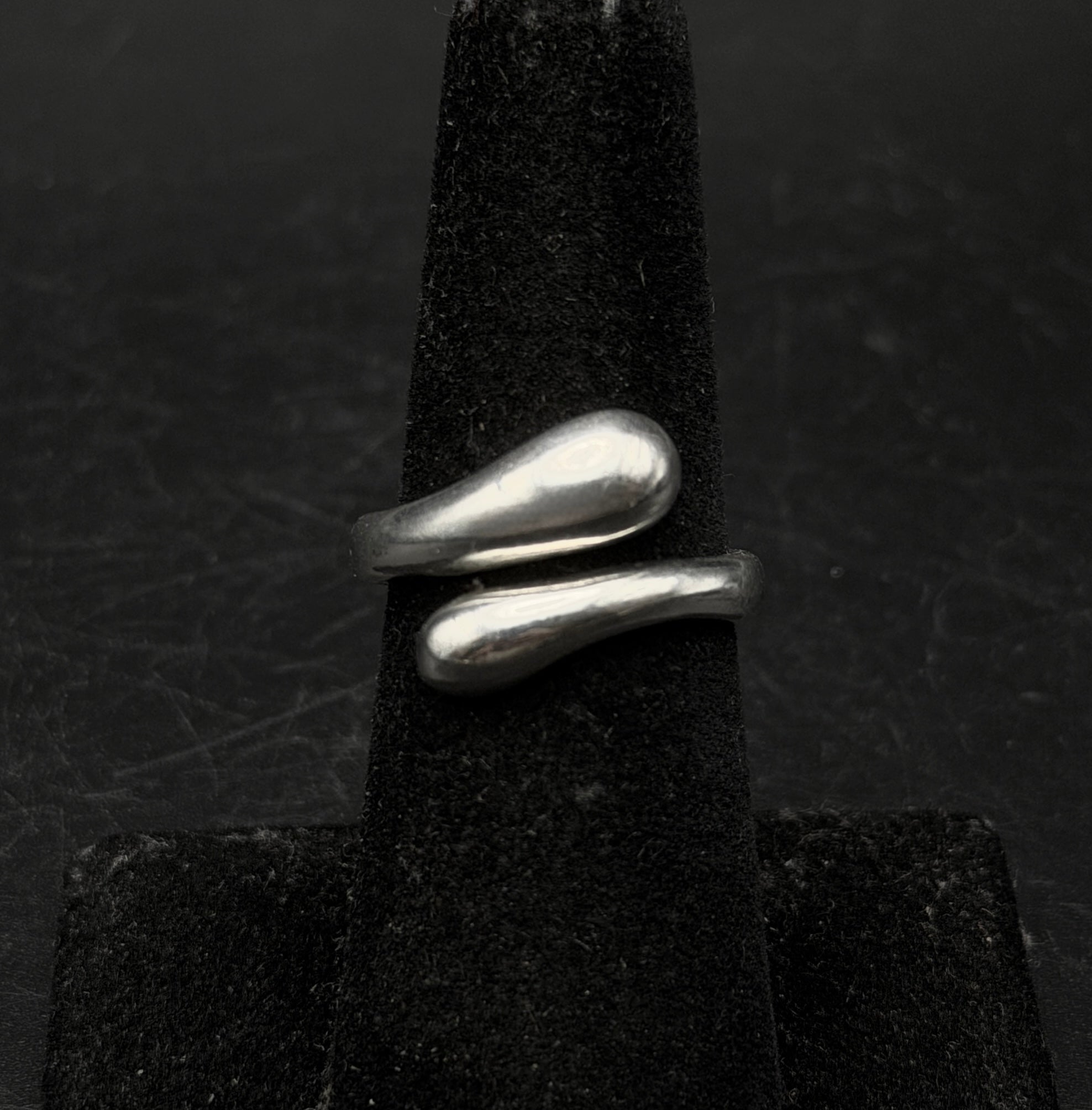 Vintage Sterling Silver Bypass Band Ring - Size 6.5+
