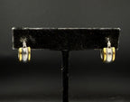 Vintage Sterling Silver Dual Tone Small Hoop Earrings