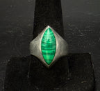 Vintage Arisan Sterling Silver Imitation Malachite Ring - Size 9.5