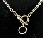 Vintage Hematite Bead Necklace with Sterling Silver Toggle Clasp