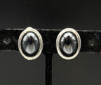 Vintage Magnetite Sterling Silver Clip On Earrings