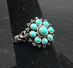 Vintage Sterling Silver Imitation Turquoise Ring - Size 6.5
