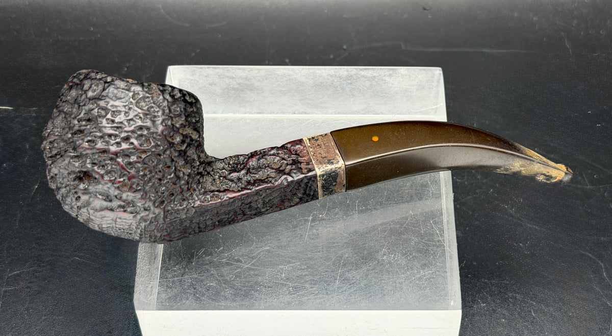 Dunhill - Antique 1924 Shell Briar Shape 12 Double Patent Estate Pipe - Sterling Repair Band