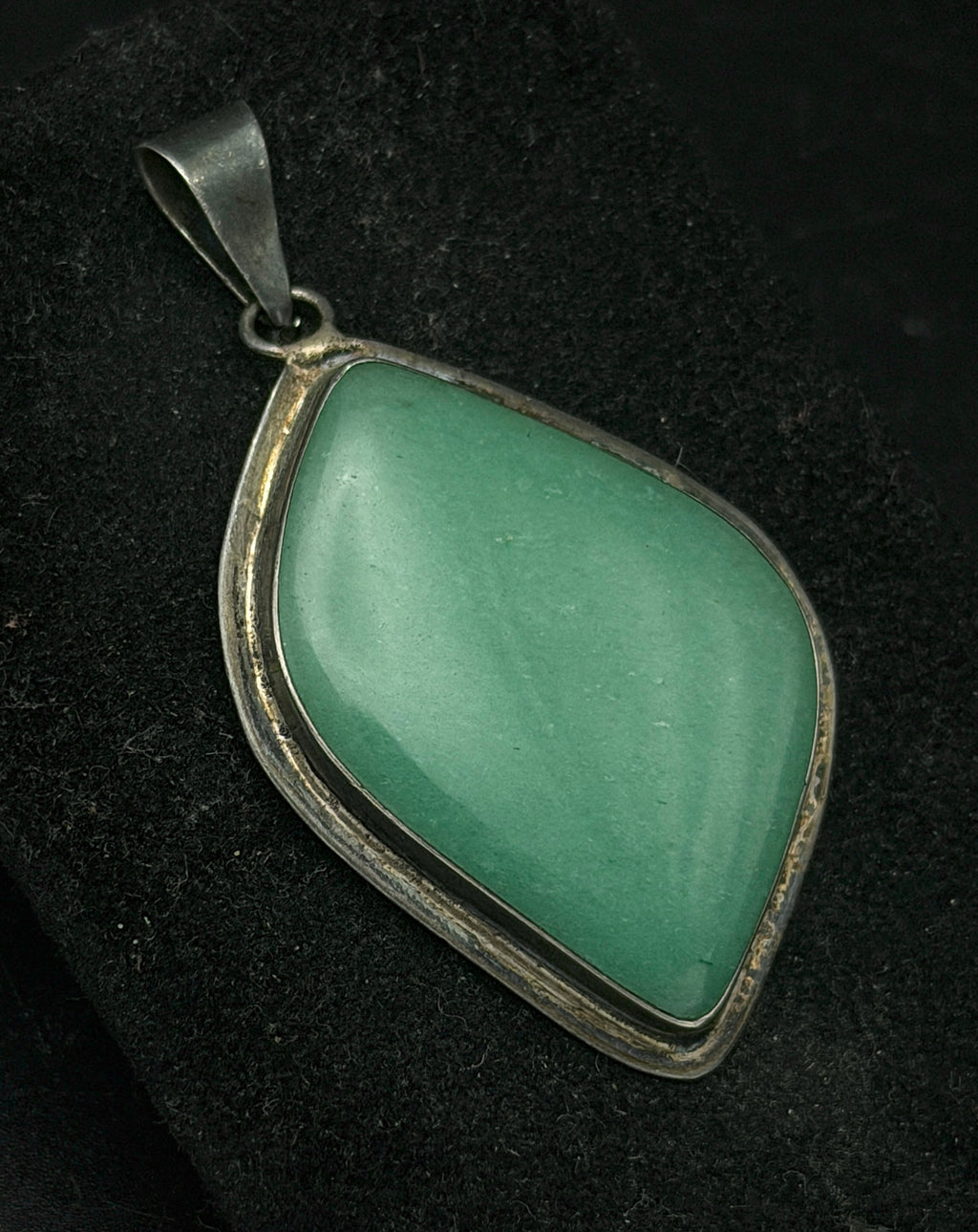 Vintage Handmade 950 Silver with Aventurine Pendant