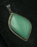 Vintage Handmade 950 Silver with Aventurine Pendant