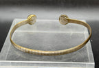 Vintage Handmade Tiger's Eye Silver Plated Open Bangle Bracelet