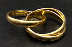 Vintage Gold Tone Sterling Silver Rolling Bands Ring - Size 7.25