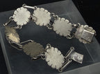 Vintage Handmade Amethyst Sterling Silver Link Bracelet - 8"