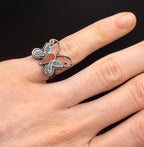 Vintage Handmade Butterfly Sterling Silver Ring - Size 5