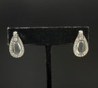 Vintage Sterling Silver Rock Crystal and Zircon Earrings