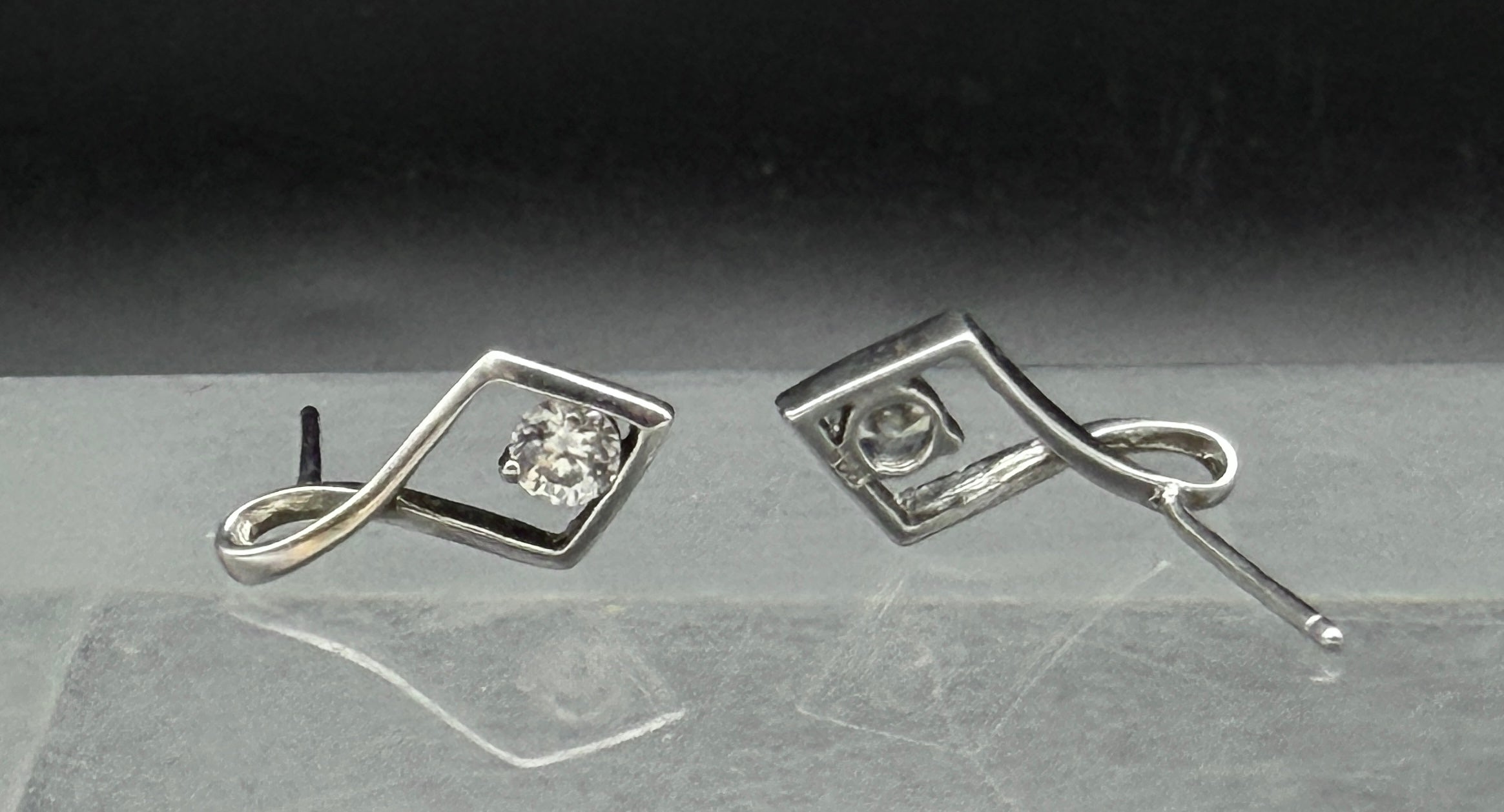 Vintage Sterling Silver and Crystal Earrings