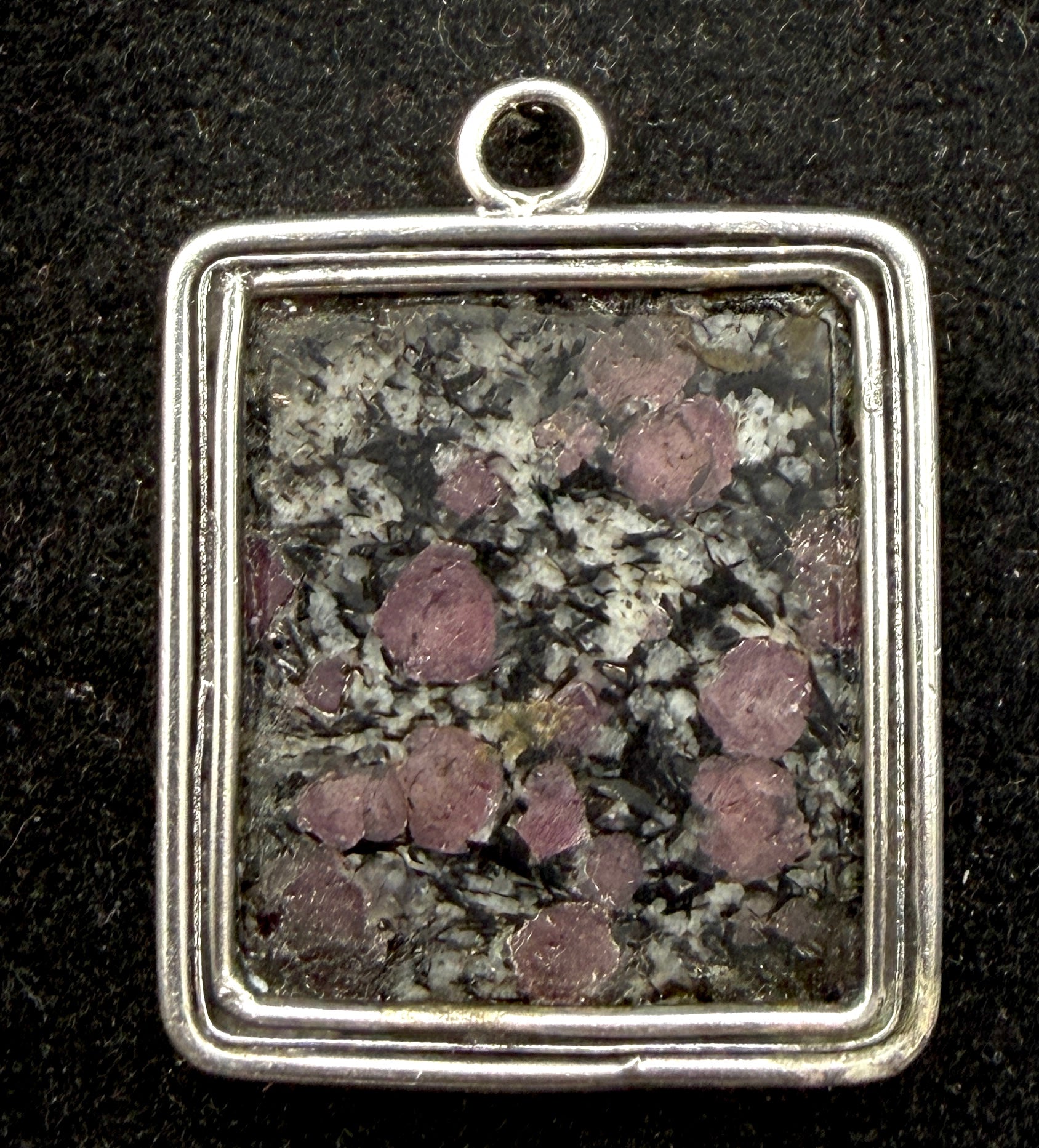 Garnets in Matrix Sterling Silver Pendant