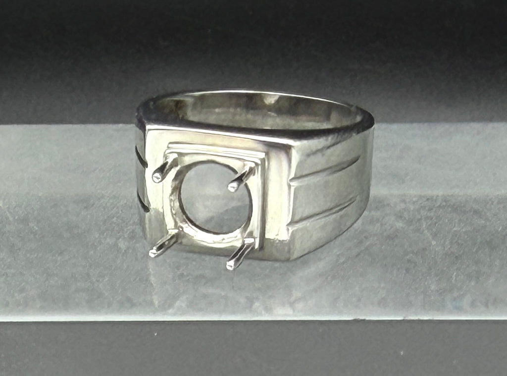 Vintage Unused Sterling Silver Unmounted Ring - Size 9