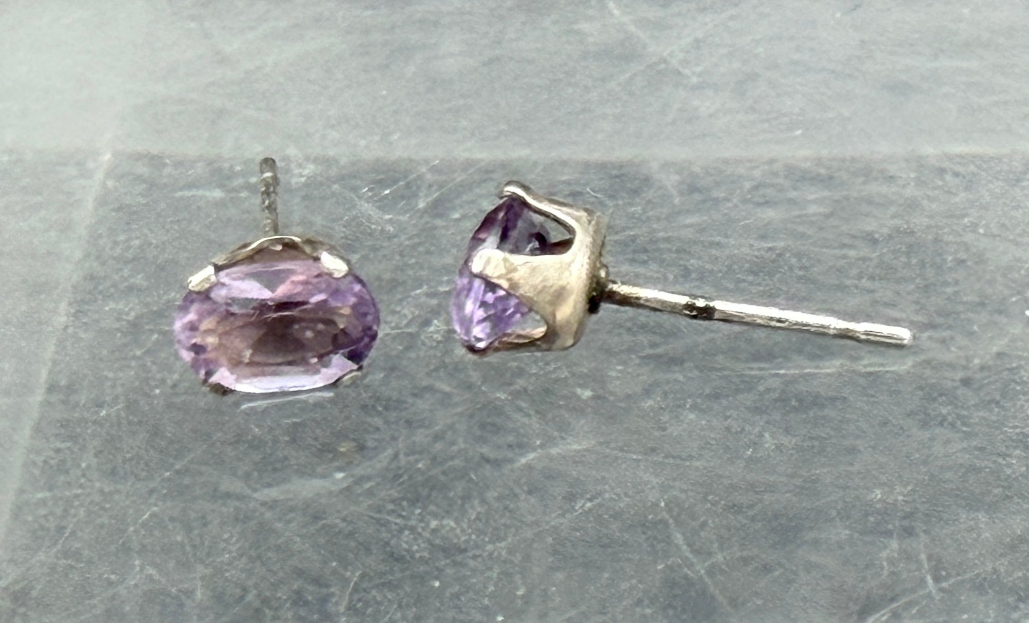 Vintage Pink Tourmaline Sterling Silver Stud Earrings