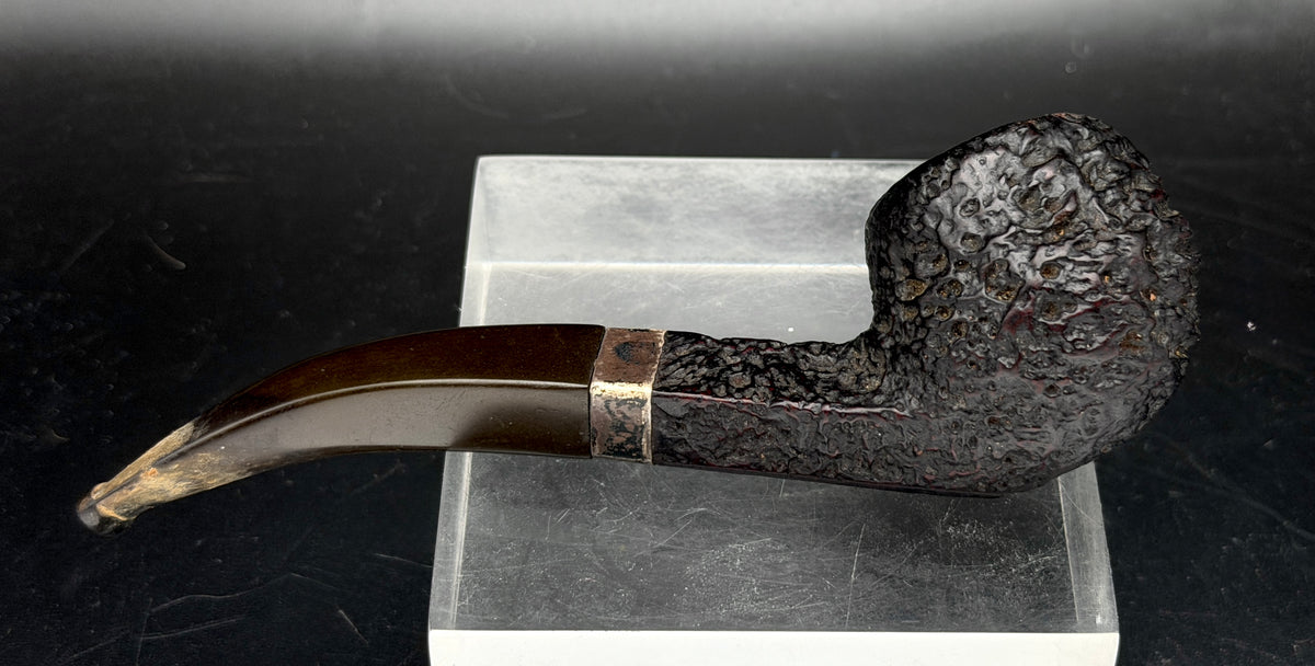 Dunhill - Antique 1924 Shell Briar Shape 12 Double Patent Estate Pipe - Sterling Repair Band