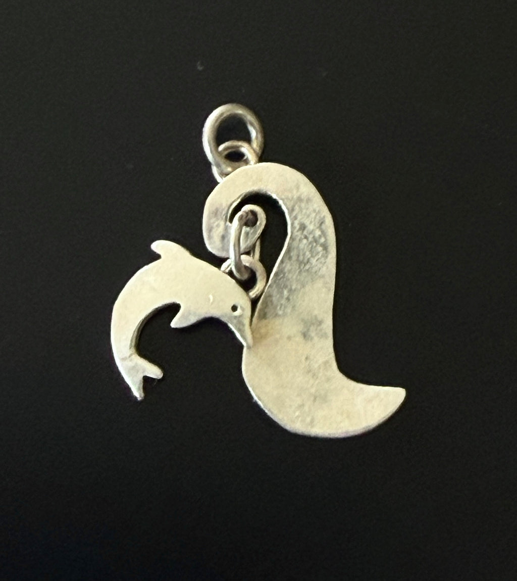 Vintage Handmade Sterling Silver Dolphin Charm/Pendant