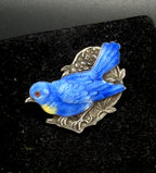 Paye & Baker - Vintage Bluebird Sterling Silver Enameled Brooch